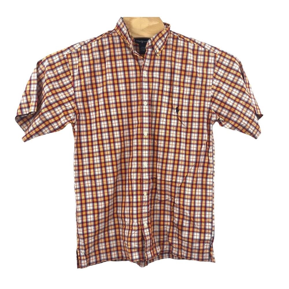 Polo Ralph Lauren Shirt Boys XL 18-20 Multicolor Plaid Short Sleeve Pony Logo